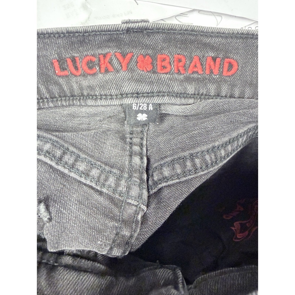 Lucky Brand Stevie Mid Rise Flare Jeans Women's 6/28 Black Stretch Denim EUC - Picture 12 of 16